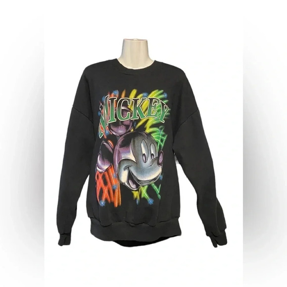 Vintage 90’s Disney Mickey Unlimited Mickey Mouse Black Sweatshirt - Picture 1 of 10